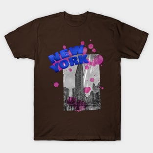 New York Drip - Blue/Pink T-Shirt